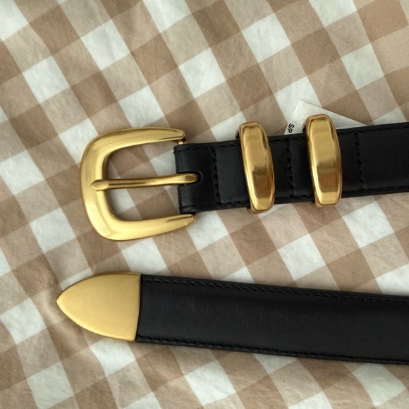 NWT Aritzia Legendary Solid Brass Leather Belt - Picture 3 of 6
